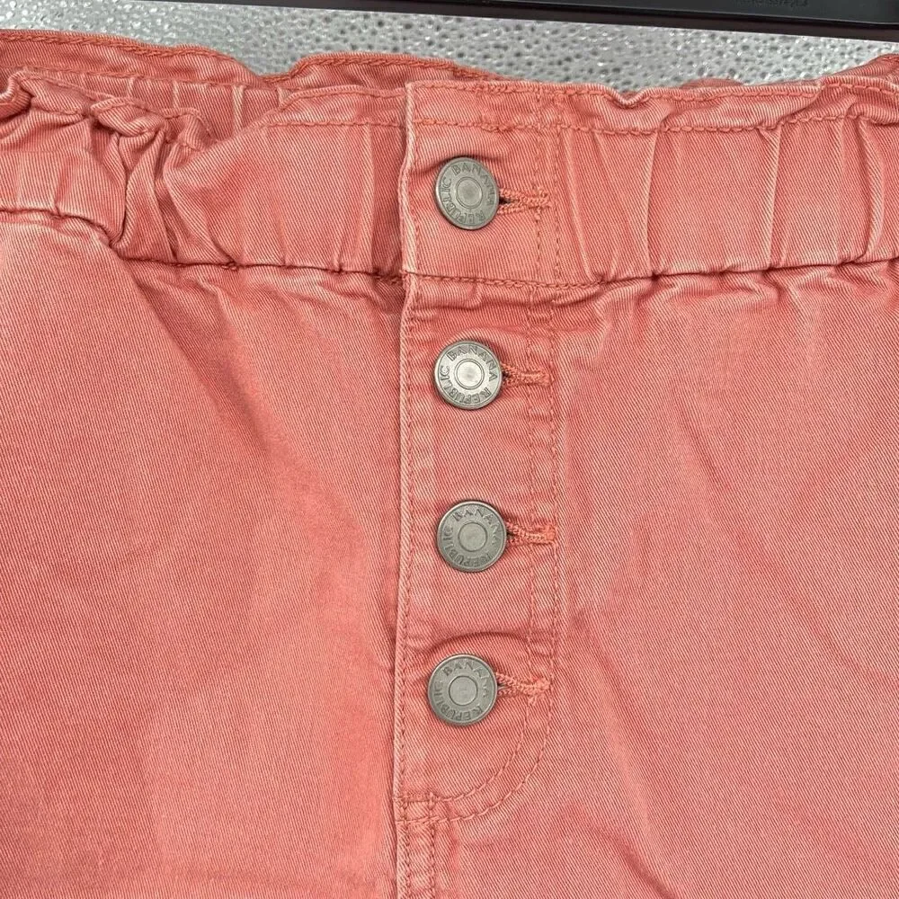 Banana Republic Paperbag Waist Shorts Pink Size 6 Summer High Rise 5” Inseam